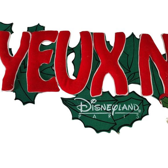 Vtg Disneyland Paris Christmas Wall Hanging Garland Joyeux Noel Mickey Minnie - Picture 4 of 12